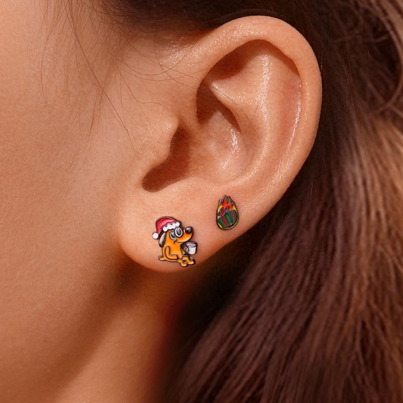 This Is Fine Mismatched Stud Earrings