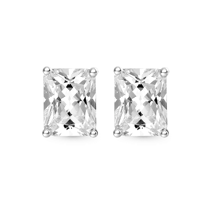 Radiant Cut Twisted Rope Studs Earrings