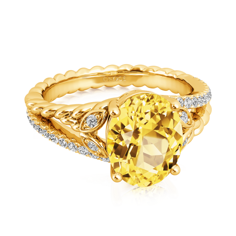 Oval-cut Vintage Split Shank Ring