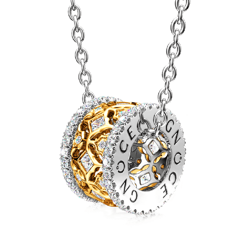 Halo Ruby Deluxe Drum Necklace