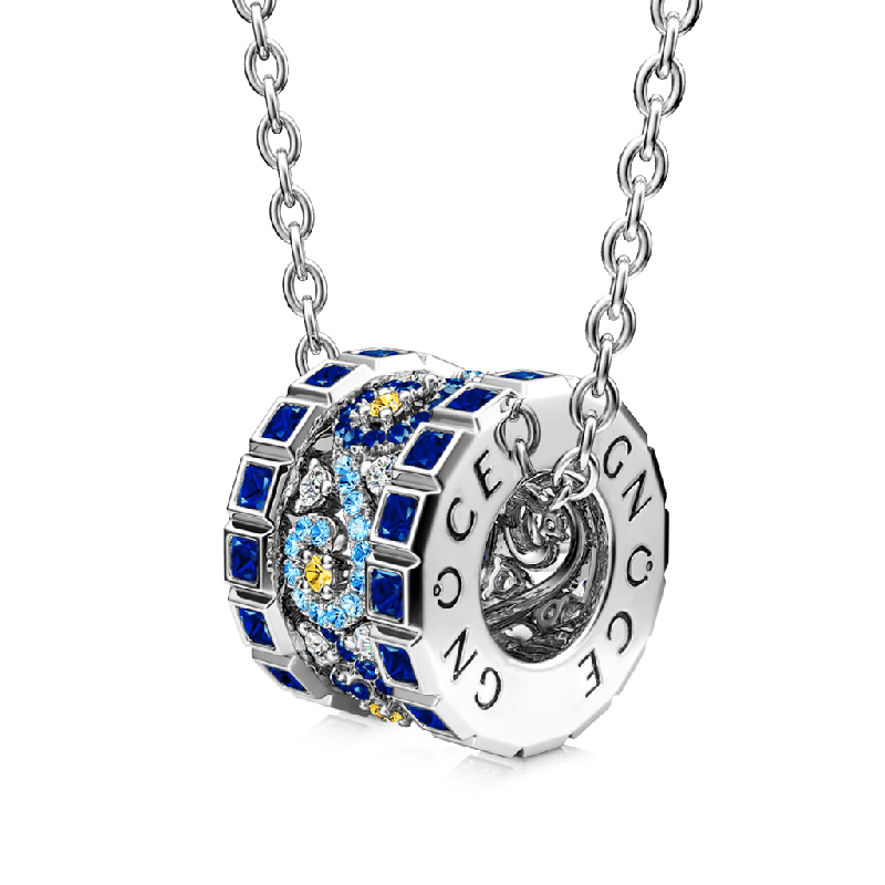 Starry Night Drum Pendant Necklace