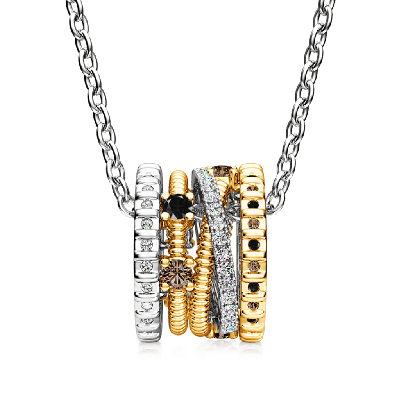 Two-tone Fashion Crossover Drum Necklace