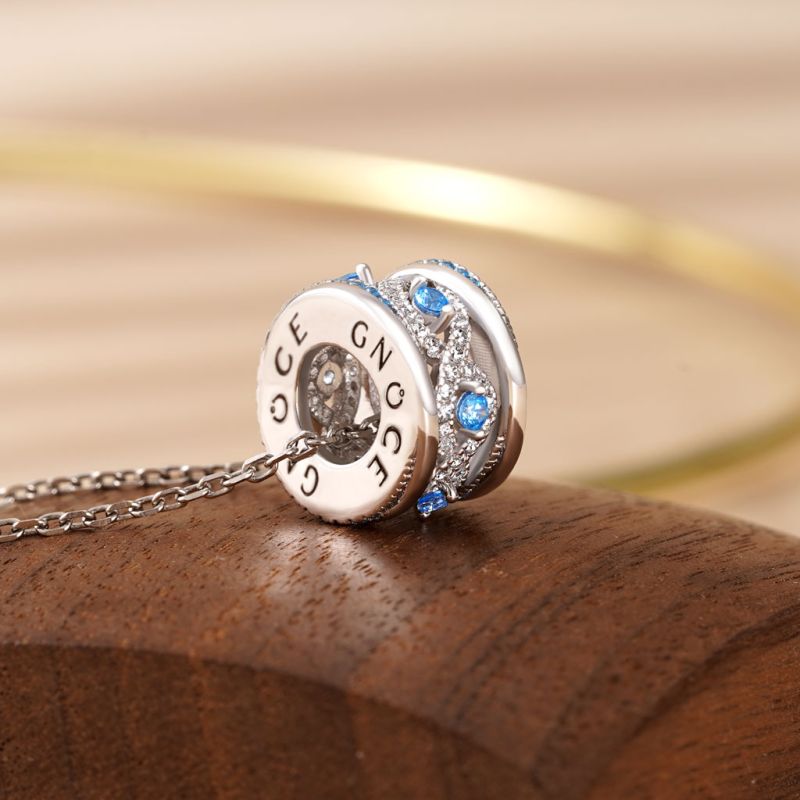 Paved Intertwined Drum Necklace