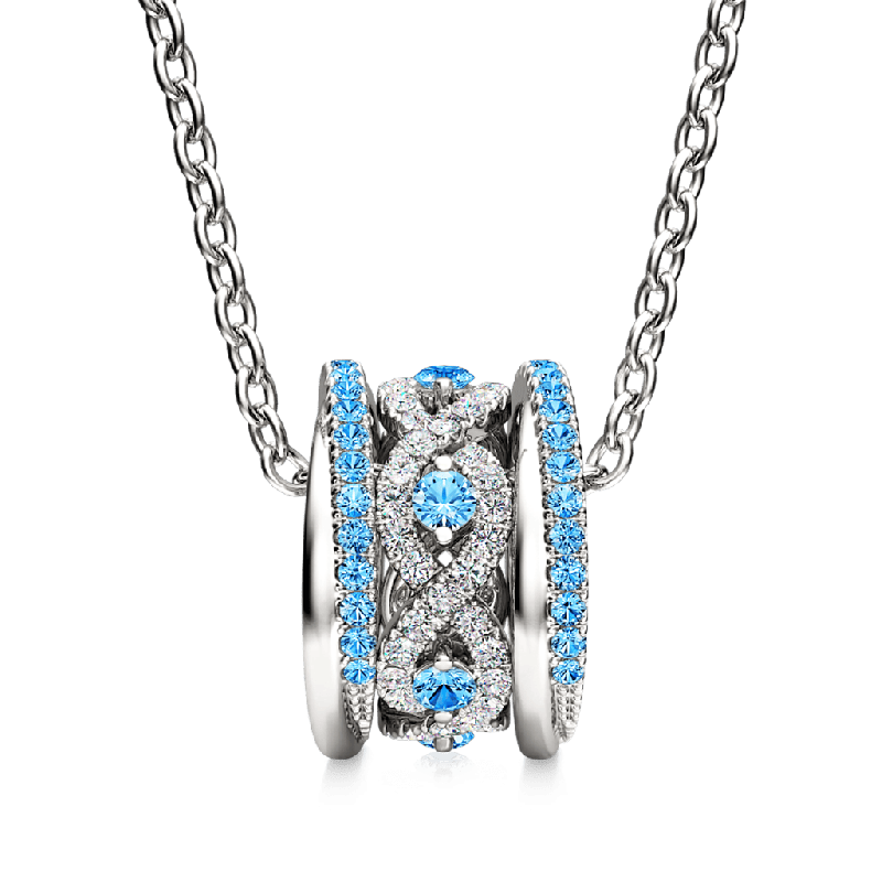 Paved Intertwined Drum Necklace