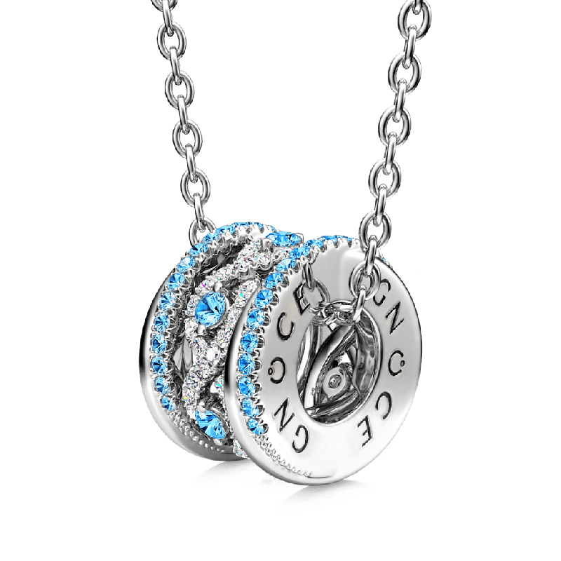 Paved Intertwined Drum Necklace