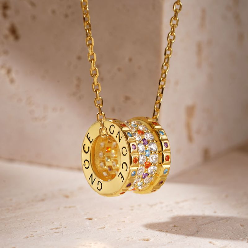 Colorful World Drum Pendant Necklace