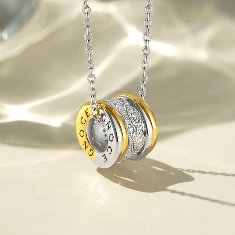 Two-tone Vintage Drum Necklace