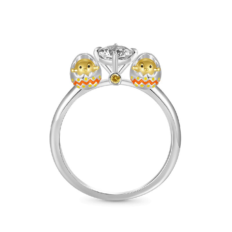 Easter Egg Shell Diamond Ring