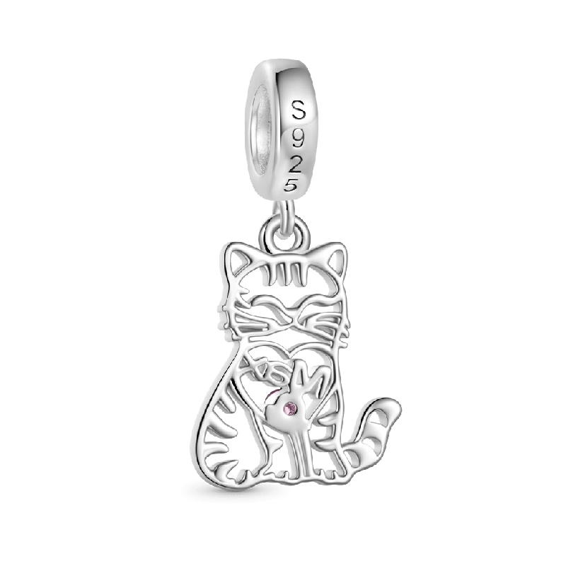 Hollow Engravable Cat Pendant