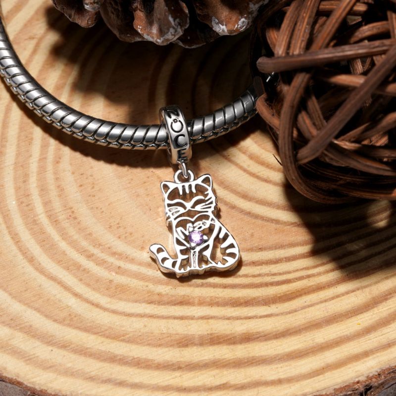 Hollow Engravable Cat Pendant