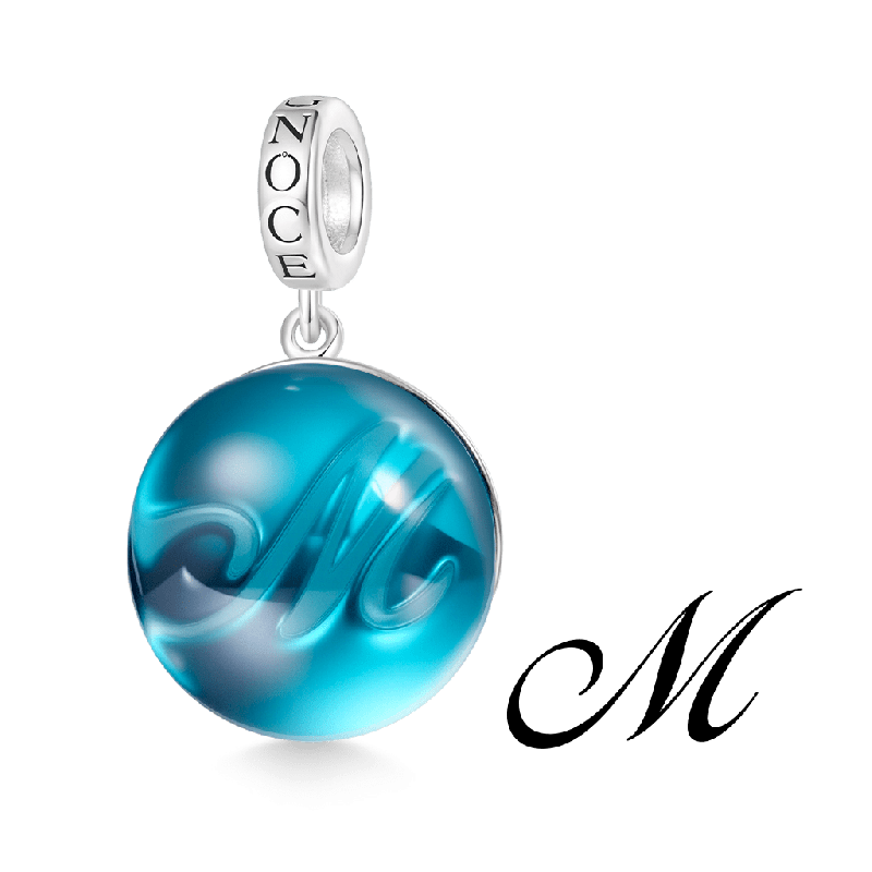 Letter Sea Glass Projection Pendant