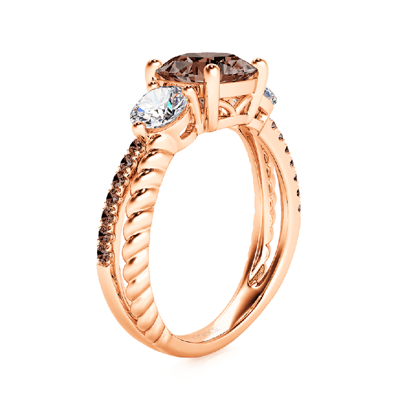 Brown Split Shank Three-stone Ring