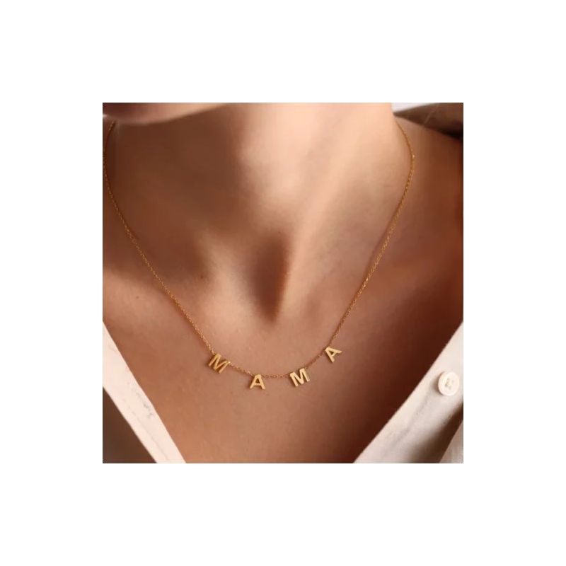 MAMA Pave Letter Necklace