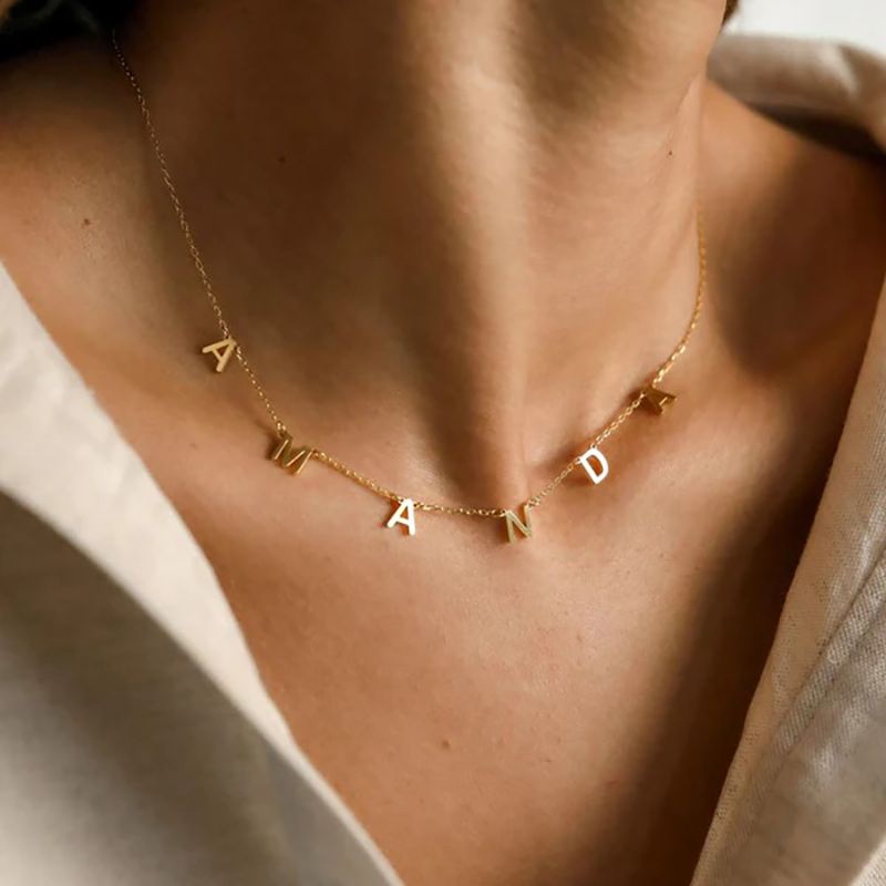 MAMA Pave Letter Necklace