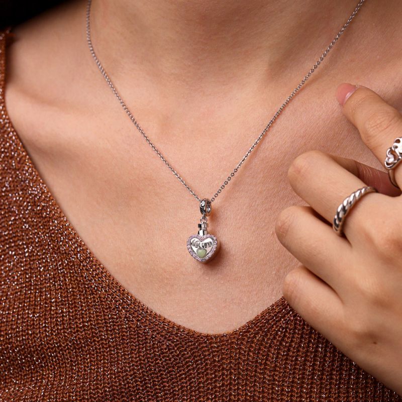 Mum Heart Memorial Urn Ashes Pendant