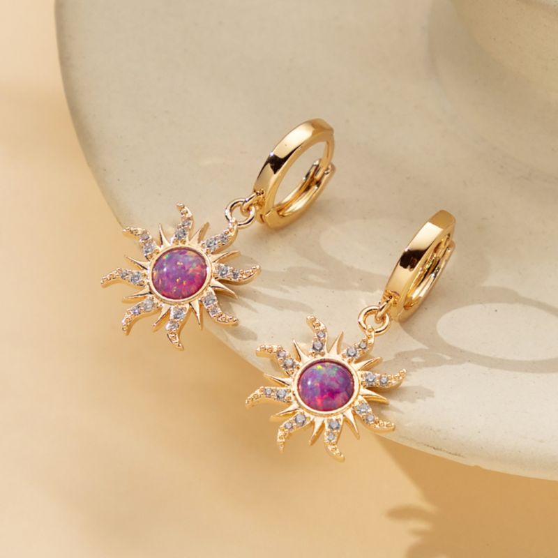 Dopamine Golden Sun Opal Earrings