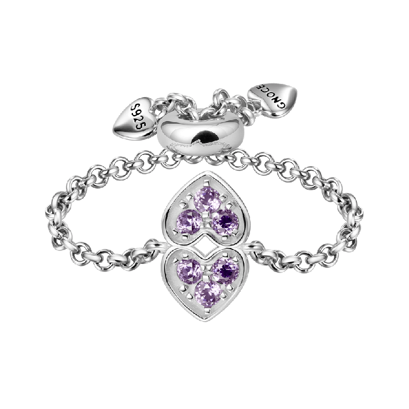 Adjustable Chain Initial Love Ring