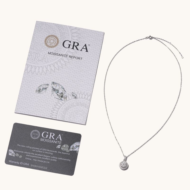 Round Cut Rubover VVS Moissanite Necklace