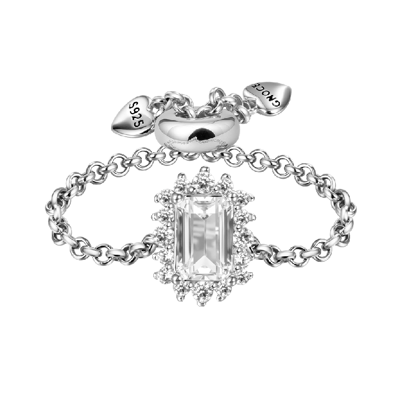 Rectangular Cut Diamond Chain Ring