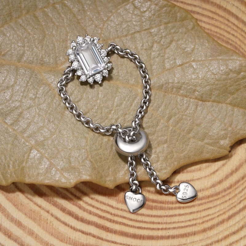 Rectangular Cut Diamond Chain Ring