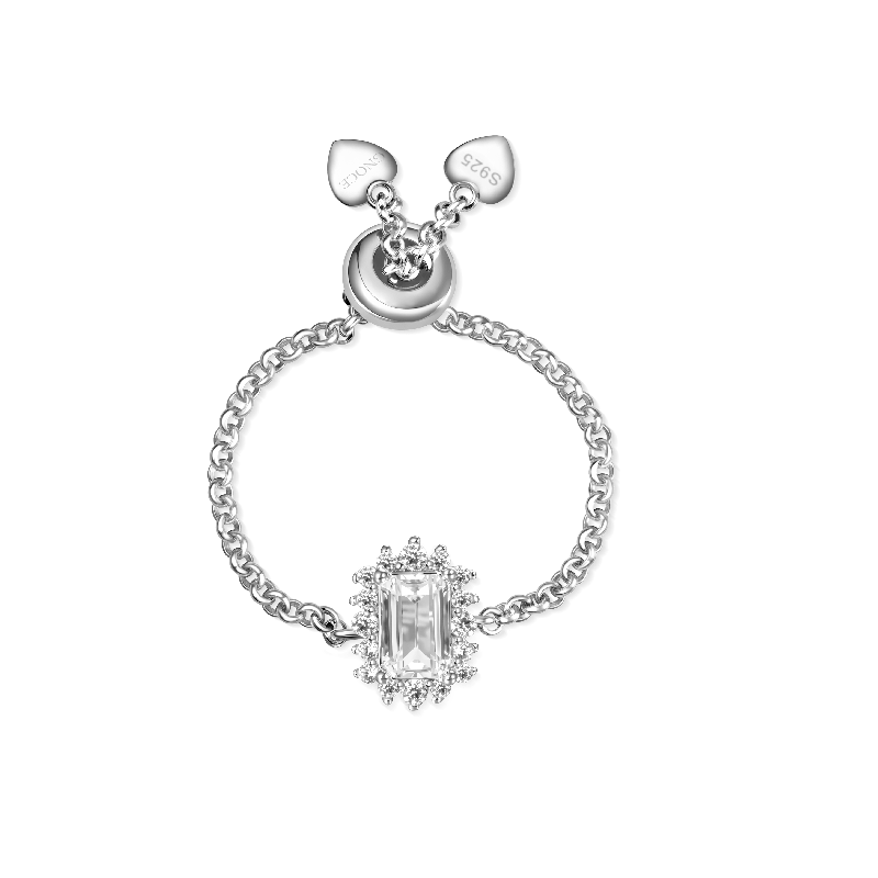 Rectangular Cut Diamond Chain Ring