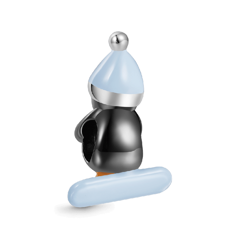 Penguin Snowboarding Charm