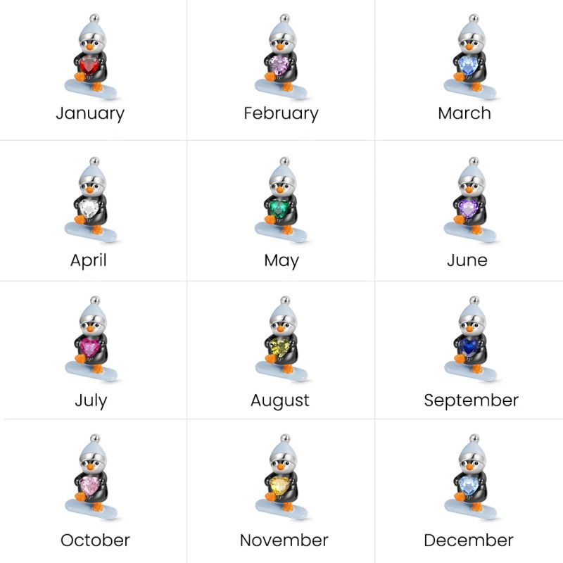 Penguin Snowboarding Charm