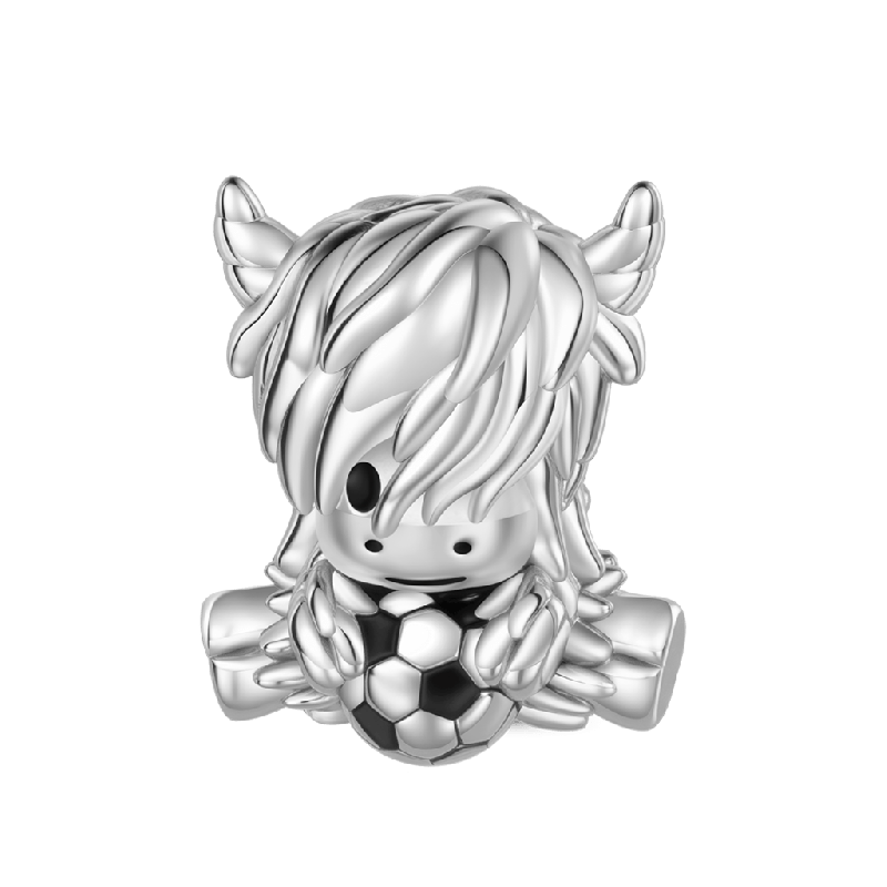 Football Highland Cow Charm