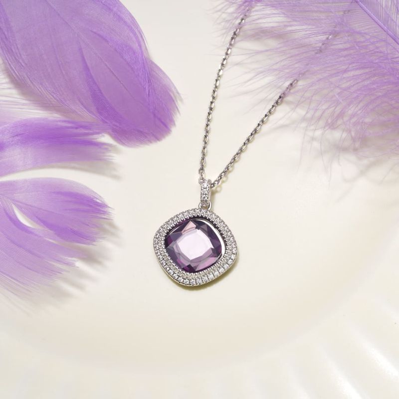 Deep Violet-purple Diamond Necklace
