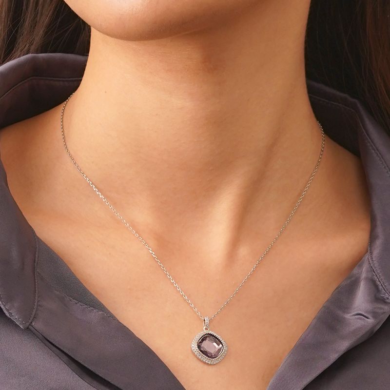 Deep Violet-purple Diamond Necklace