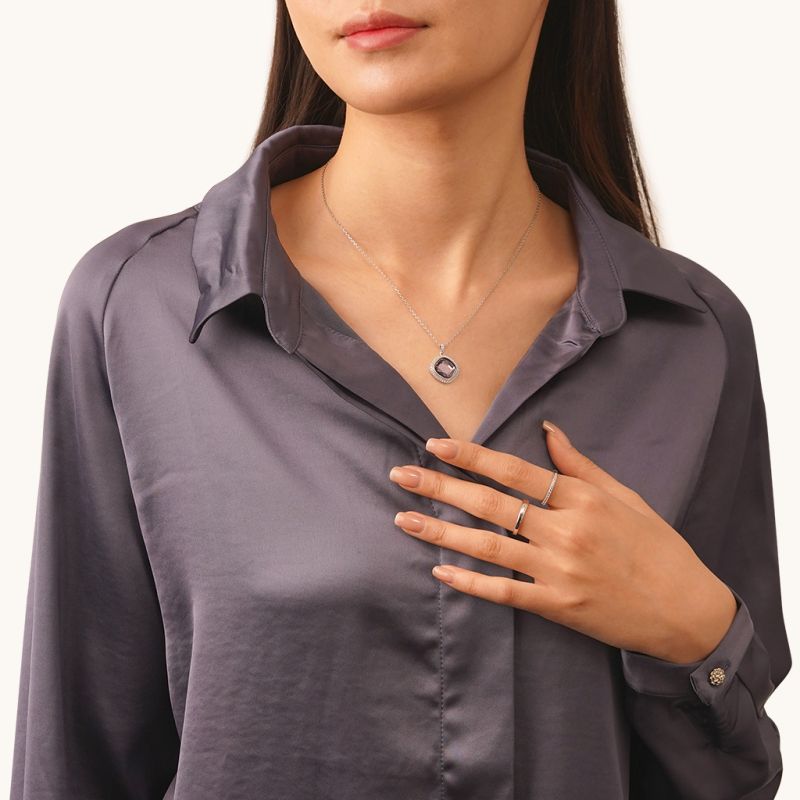 Deep Violet-purple Diamond Necklace