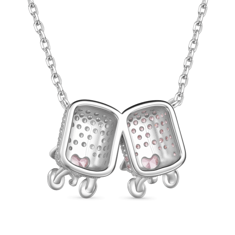 Pair of Marshmallows Diamonds Necklace