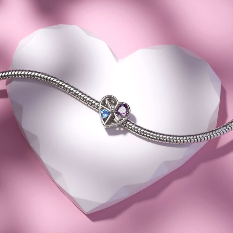 Love Clock Rotating Arrow Charm