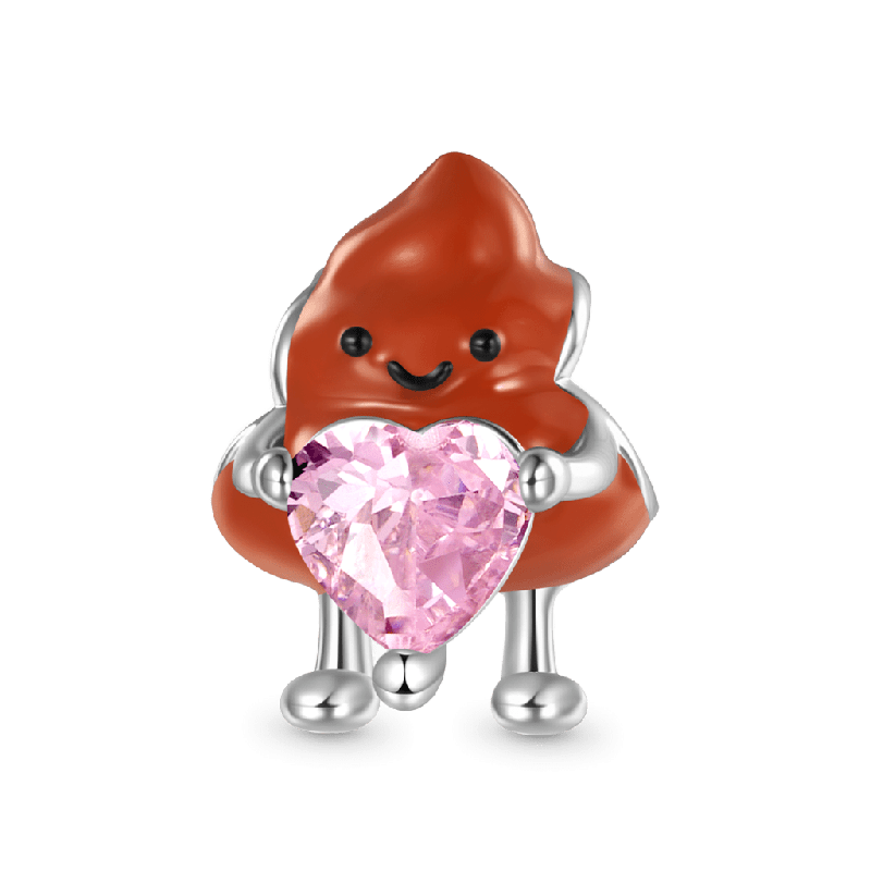 Poop Embraces Heart Charm