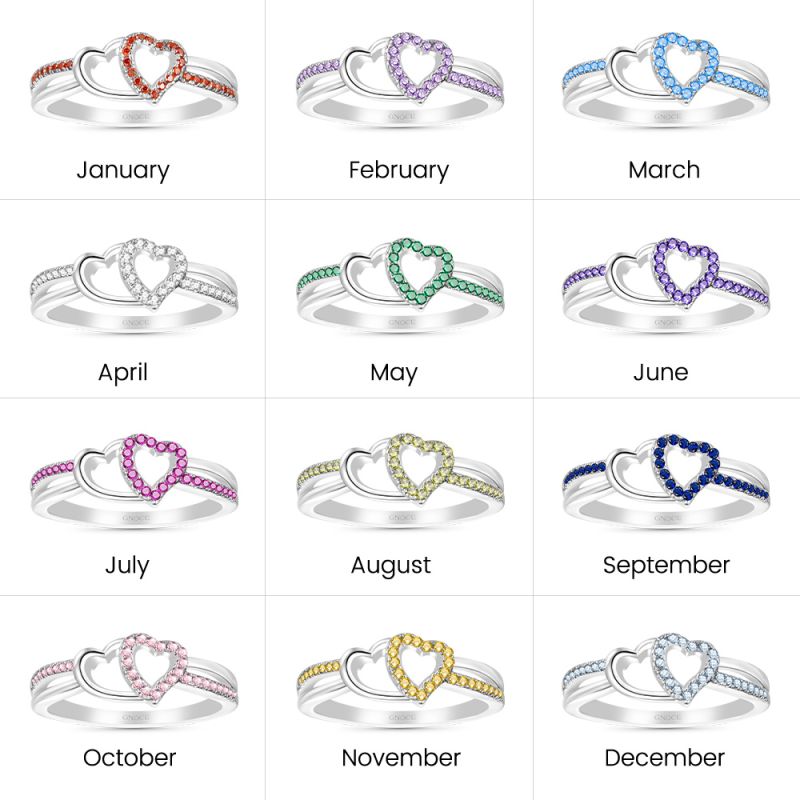 Two Hearts CZ Band Ring