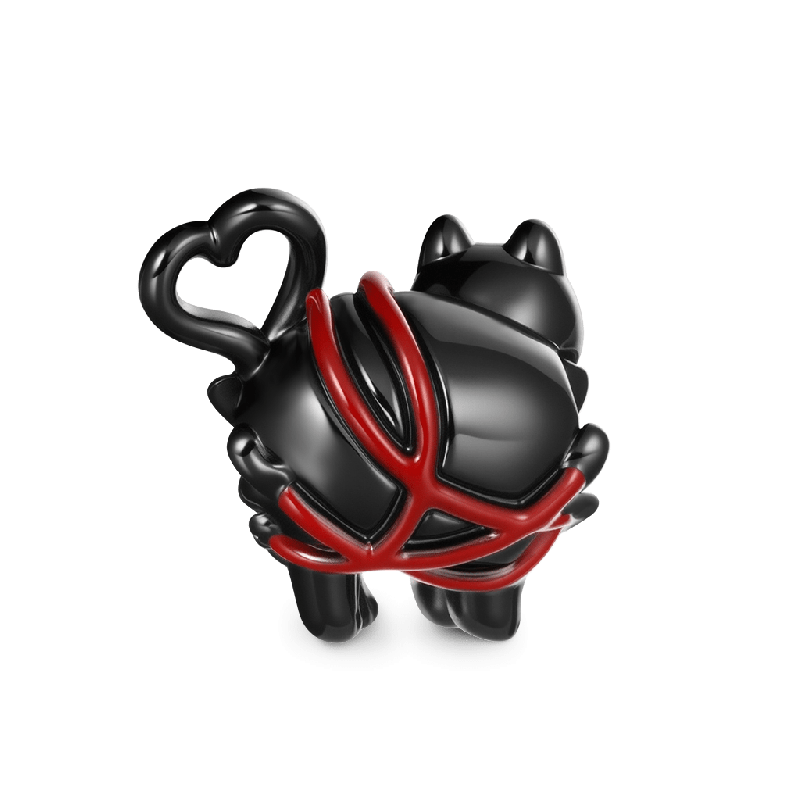 Black Cat with Love Charm
