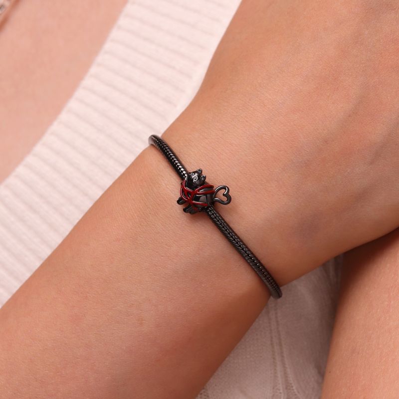 Black Cat with Love Charm