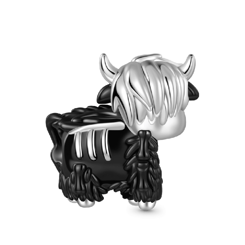 Skeleton Highland Cow Charm