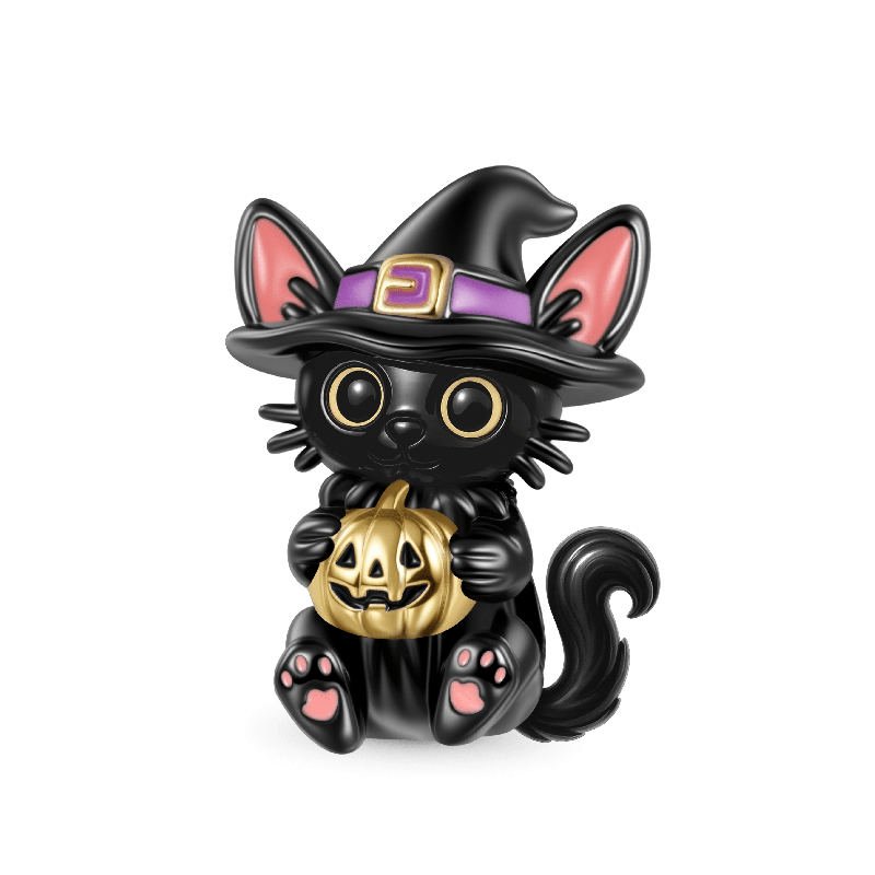Black Cat Wizard Charm
