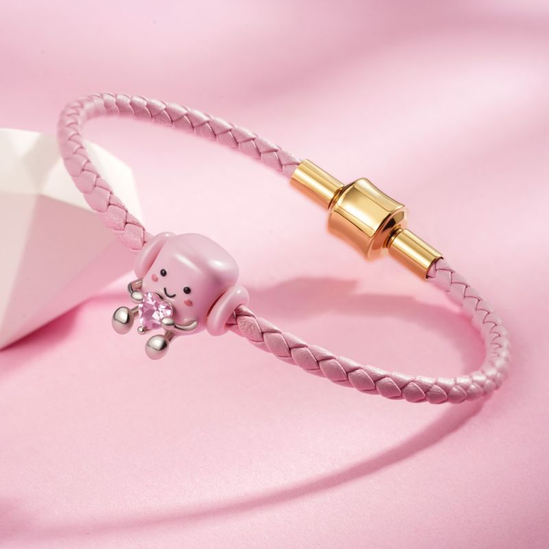 Pink Snap Basic Bracelet