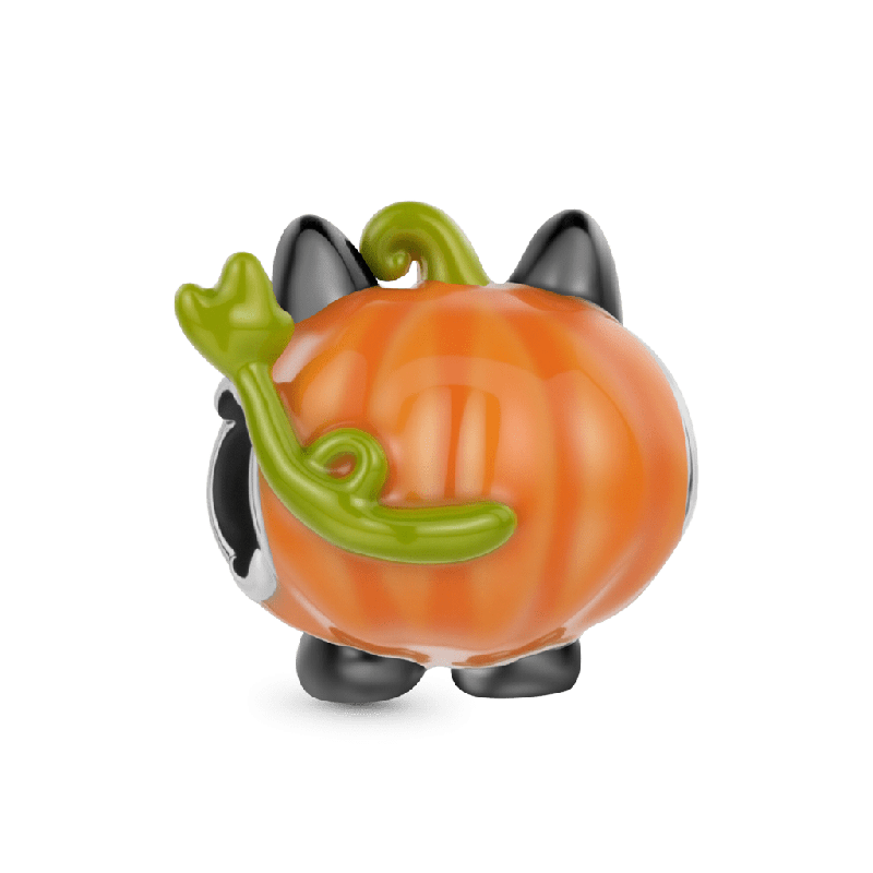 Pumpkin Black Cat Charm