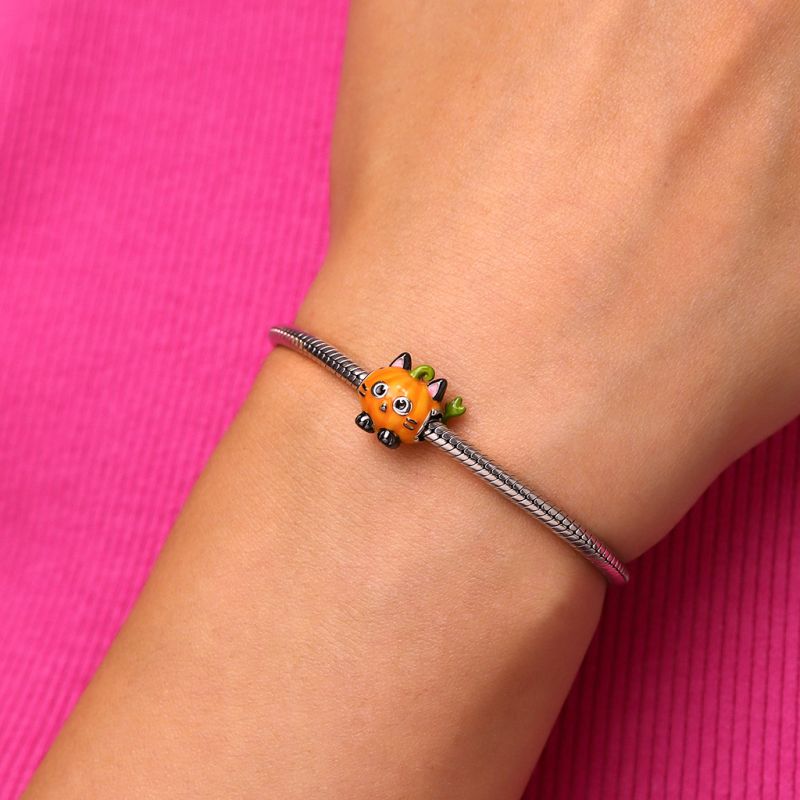 Pumpkin Black Cat Charm