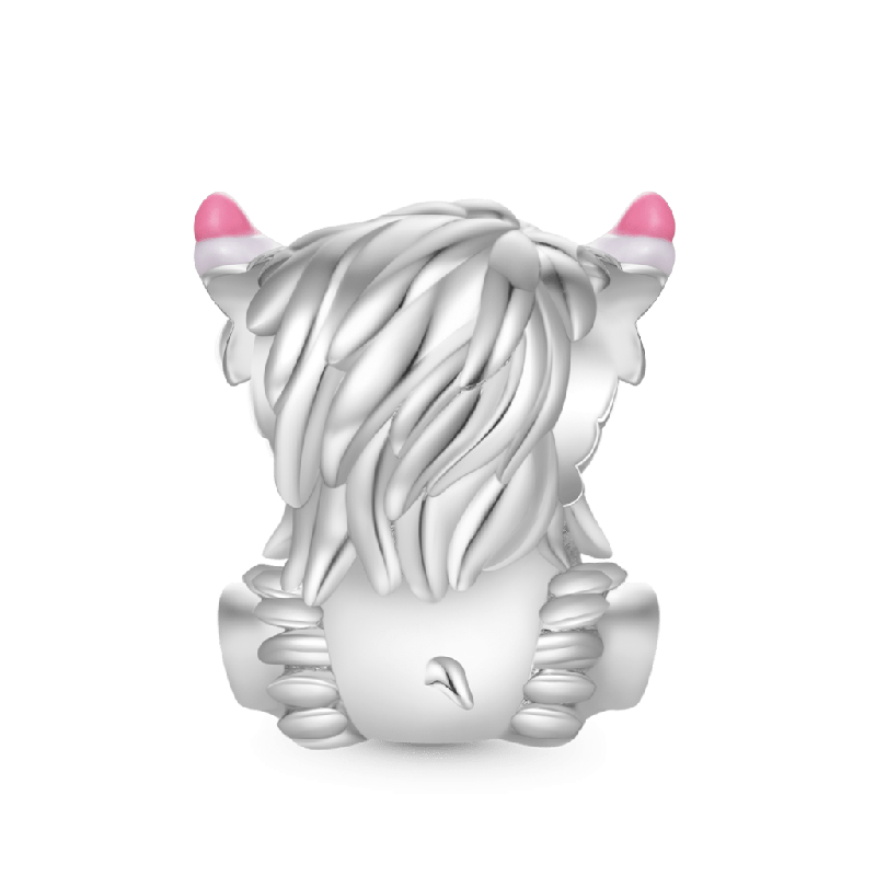 Pink Bow Highland Cow Charm