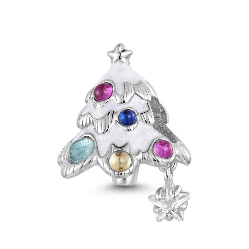 Snow Christmas Tree Charm