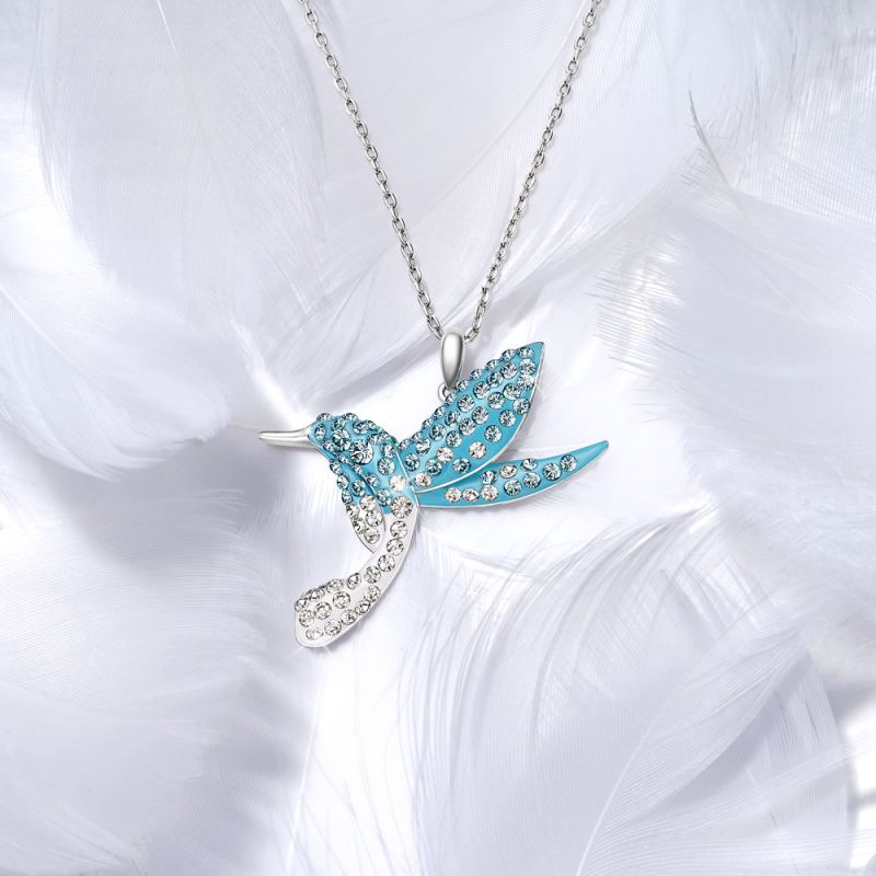 Hummingbird Pavé Pendant Necklace