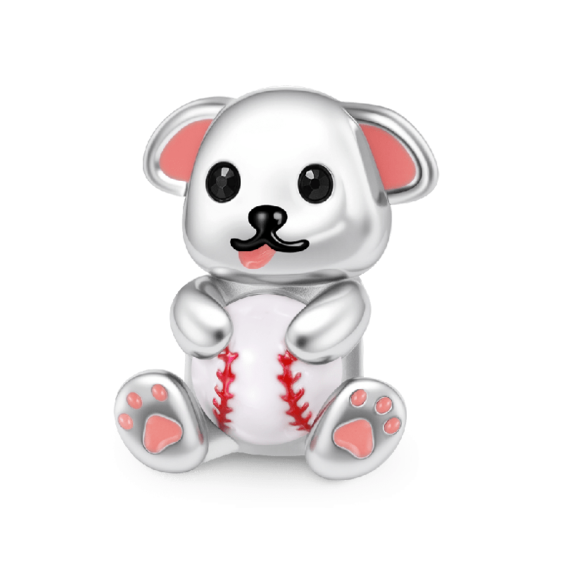 Dog Holding Ball Charm