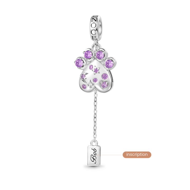 Pet Paw Birthstone Pendant