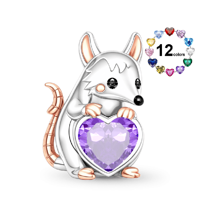 Opossum Birthstone Charm