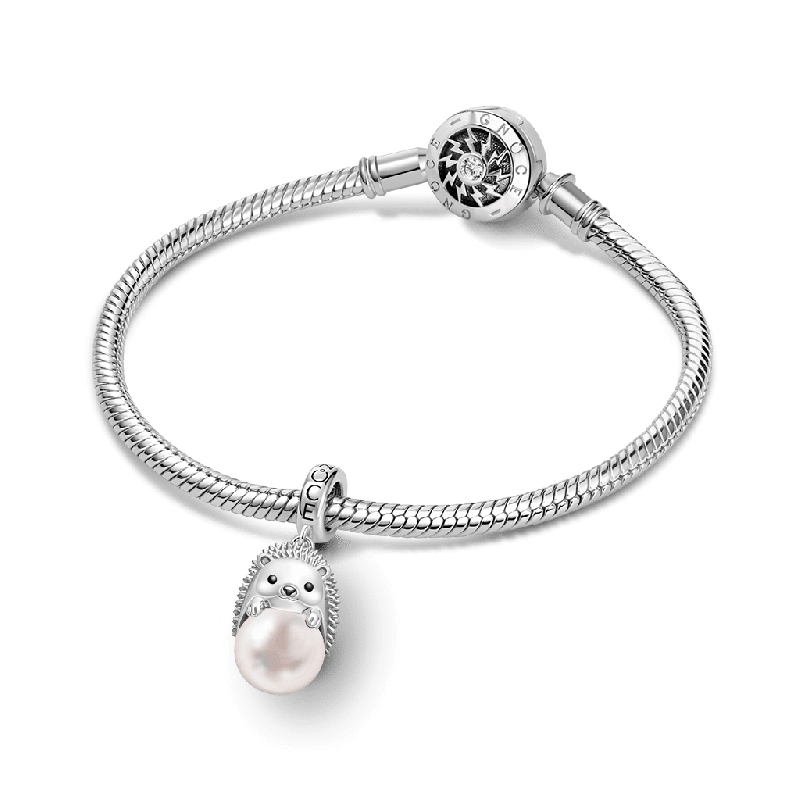 Hedgehog with Pearl Pendant