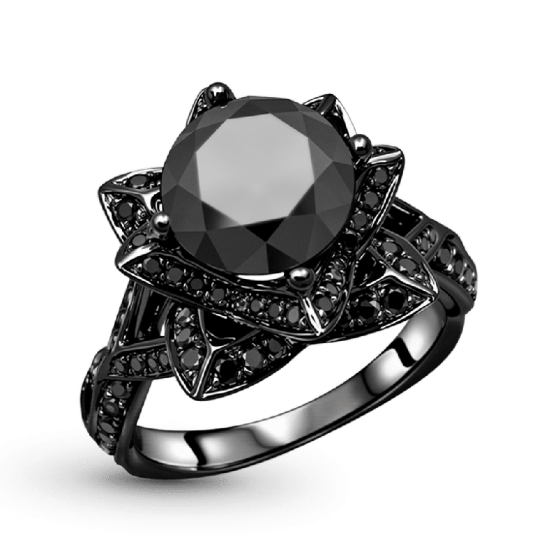 Lotus Flower Engagement Ring